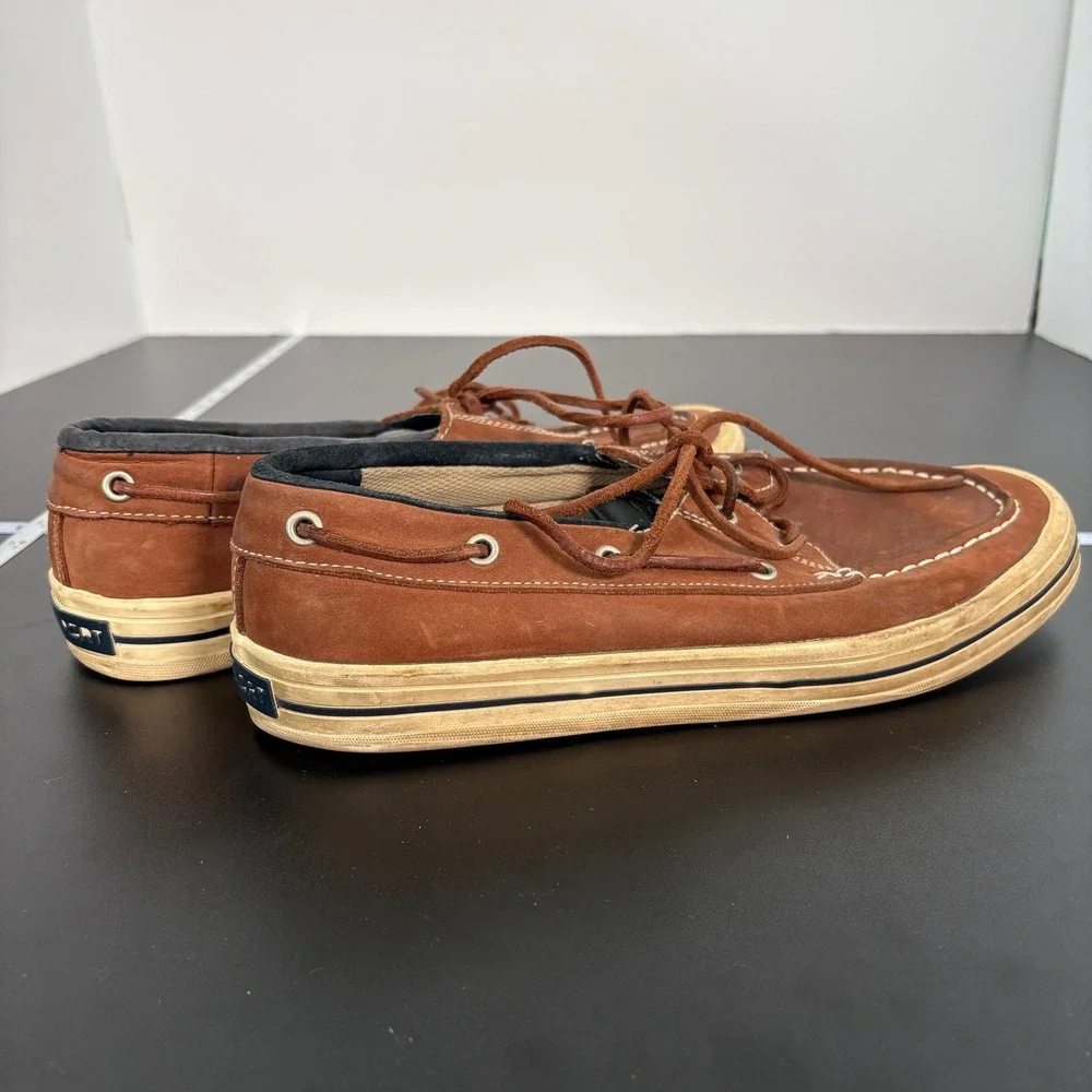 Polo Sport Mens Boat Shoes 10.5 Brown Leather Moc Toe Loafers AAM16191
